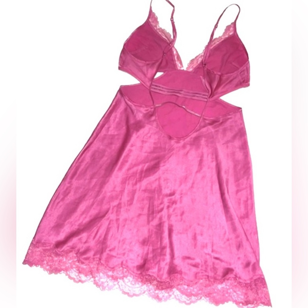 Victoria’s Secret Magenta Pink Satin Slip Dress - Picture 2 of 5